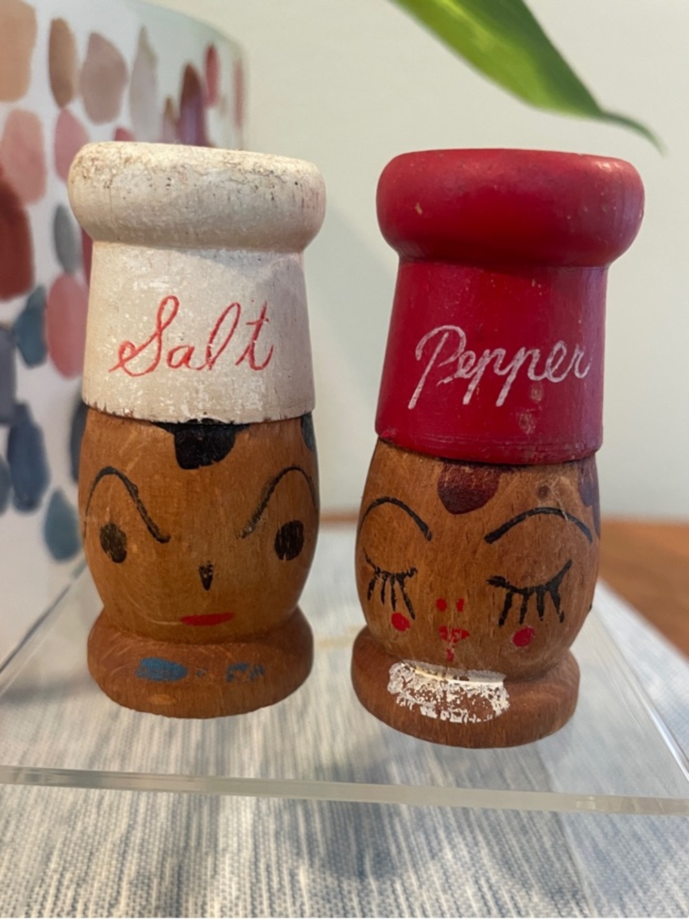 Vintage Wooden Chef Salt & Pepper Shakers – 1950's Japan